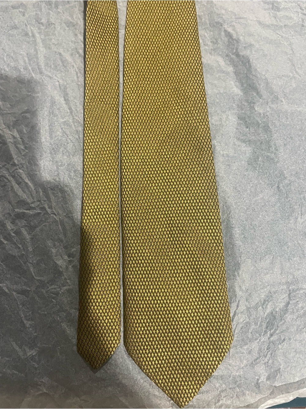 Ermenegildo Zegna Gold Textured Silk Tie